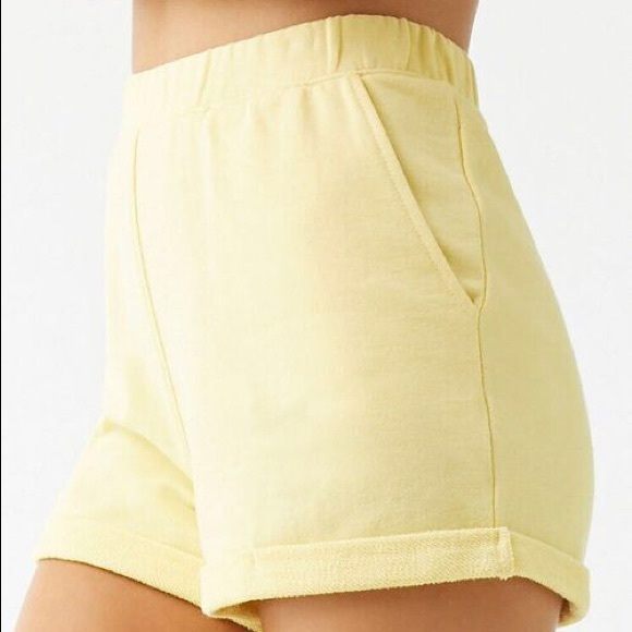 Forever 21 Pants - EUC Light Yellow Terrycloth Shorts